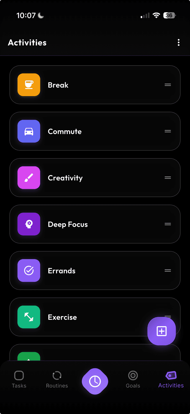 KroNav Activities View
